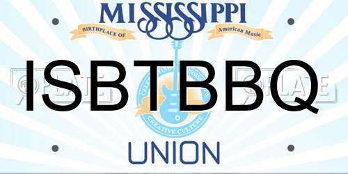 ISBTBBQ Mississippi License Plate