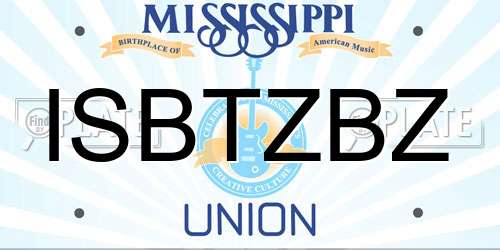 ISBTZBZ Mississippi License Plate
