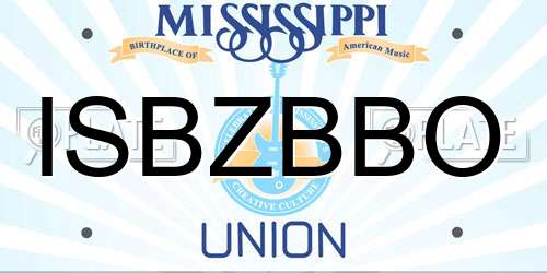 ISBZBBO Mississippi License Plate