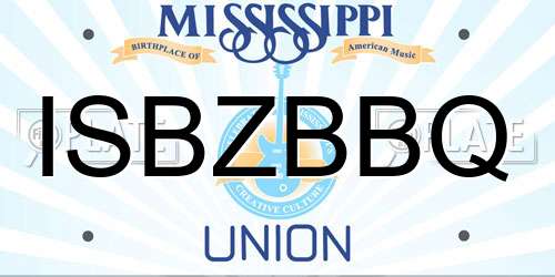 ISBZBBQ Mississippi License Plate