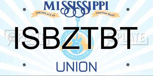 ISBZTBT Mississippi License Plate