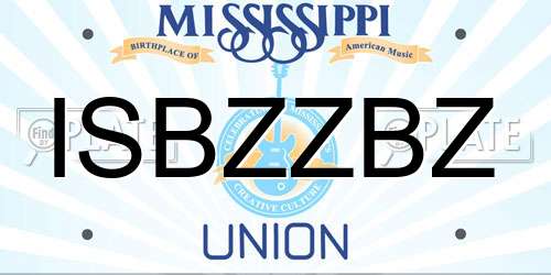 ISBZZBZ Mississippi License Plate