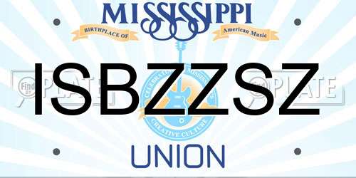 ISBZZSZ Mississippi License Plate