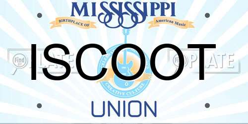 ISCOOT Mississippi License Plate