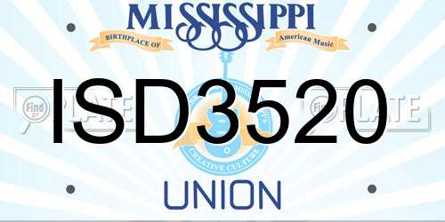 ISD3520 Mississippi License Plate