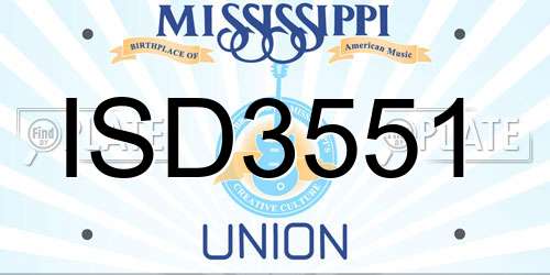 ISD3551 Mississippi License Plate