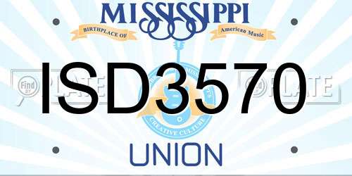 ISD3570 Mississippi License Plate
