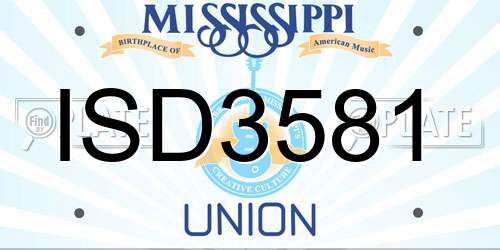 ISD3581 Mississippi License Plate