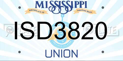 ISD3820 Mississippi License Plate