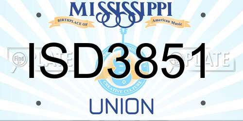 ISD3851 Mississippi License Plate