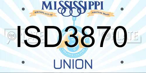 ISD3870 Mississippi License Plate