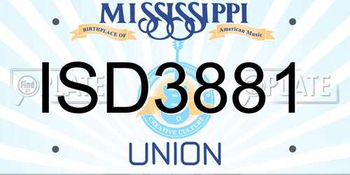ISD3881 Mississippi License Plate
