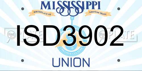 ISD3902 Mississippi License Plate