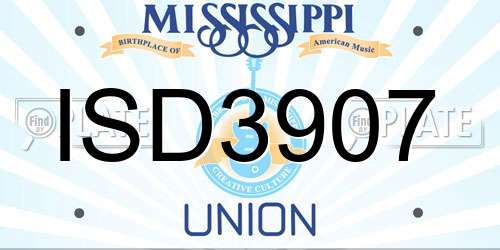 ISD3907 Mississippi License Plate