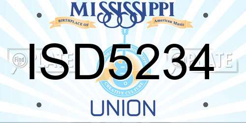 ISD5234 Mississippi License Plate