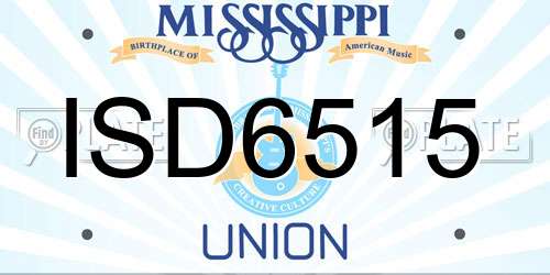 ISD6515 Mississippi License Plate