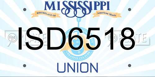 ISD6518 Mississippi License Plate