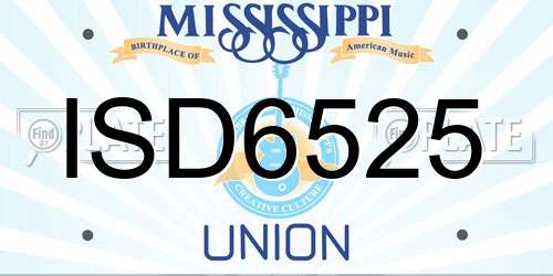ISD6525 Mississippi License Plate
