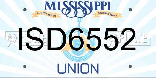 ISD6552 Mississippi License Plate