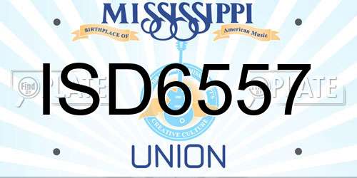 ISD6557 Mississippi License Plate