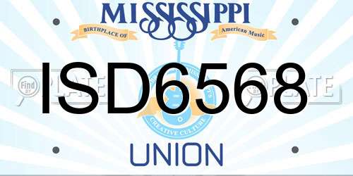 ISD6568 Mississippi License Plate