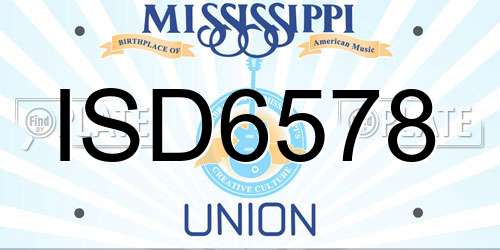ISD6578 Mississippi License Plate