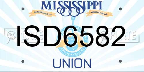 ISD6582 Mississippi License Plate