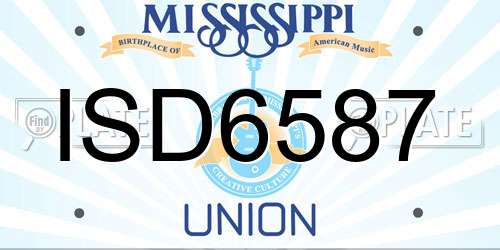ISD6587 Mississippi License Plate