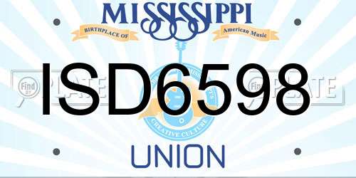 ISD6598 Mississippi License Plate