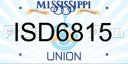 ISD6815 Mississippi License Plate