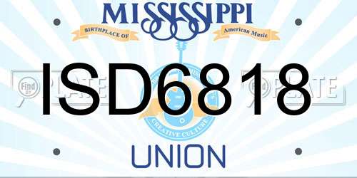 ISD6818 Mississippi License Plate