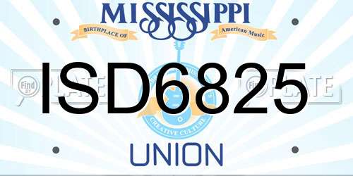 ISD6825 Mississippi License Plate