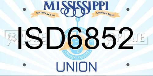 ISD6852 Mississippi License Plate
