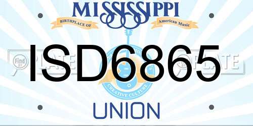 ISD6865 Mississippi License Plate
