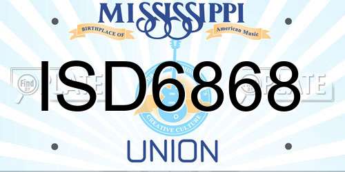 ISD6868 Mississippi License Plate