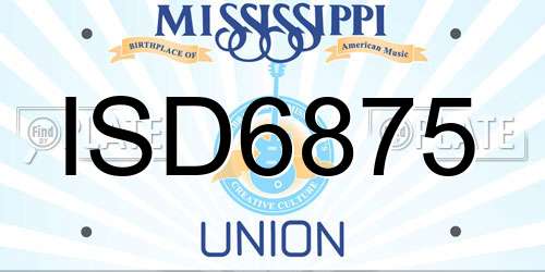 ISD6875 Mississippi License Plate