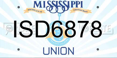 ISD6878 Mississippi License Plate