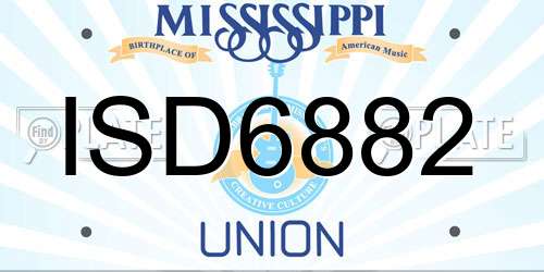 ISD6882 Mississippi License Plate