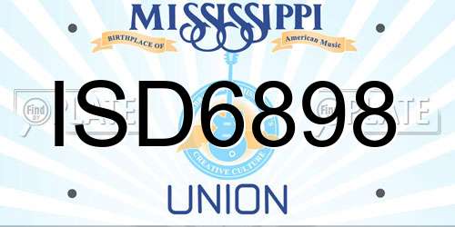 ISD6898 Mississippi License Plate