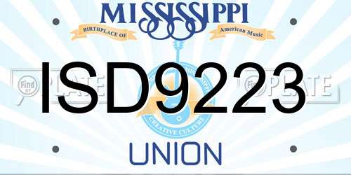 ISD9223 Mississippi License Plate