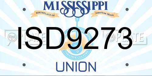 ISD9273 Mississippi License Plate