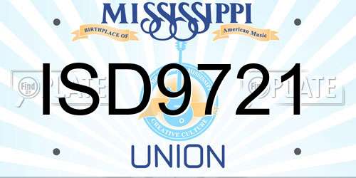 ISD9721 Mississippi License Plate