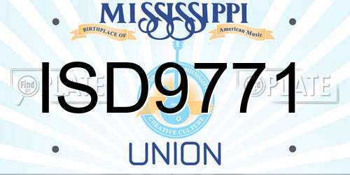 ISD9771 Mississippi License Plate