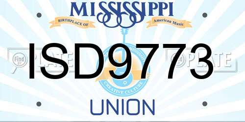 ISD9773 Mississippi License Plate