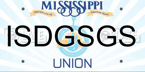 ISDGSGS Mississippi License Plate