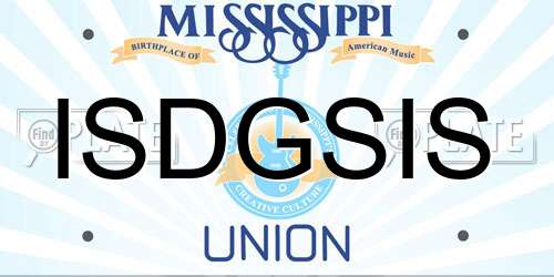 ISDGSIS Mississippi License Plate