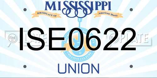 ISE0622 Mississippi License Plate