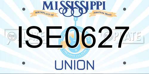 ISE0627 Mississippi License Plate