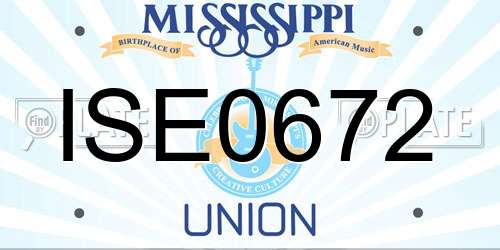 ISE0672 Mississippi License Plate