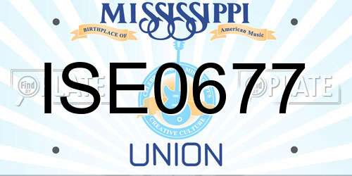 ISE0677 Mississippi License Plate